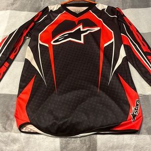 Alpine stars riding jersey size large 100% polyester like new never wore.